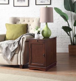 Modern Design 1pc Side Table/Nightstand Birch Finish with USB Outlet Nightstand Multifunctional Home Furniture