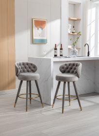 COOLMORE Counter Height Bar Stools Set of 2 for Kitchen Counter Solid Wood Legs with a fixed height of 360 degrees (Color: as Pic)