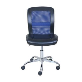 Mid-Back, Vinyl Mesh Task Office Chair (Color: Black & Blue Mesh)