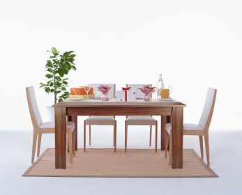 GIVENUSMYF European dining table Height 29.5" Particleboard dark wood with melamine beech wood grain finish, suitable for living room and kitchen (material: Particleboard, colour: Dark wood)
