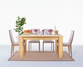 GIVENUSMYF European dining table Height 29.5" Particleboard dark wood with melamine beech wood grain finish, suitable for living room and kitchen (material: Particleboard, colour: Original wood colour)