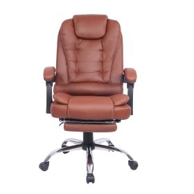 High Back Office Chair, Adjustable Ergonomic Office Chair, Executive PU Leather Swivel Work Chair with Lumbar Support (Color: Coffee, material: pu)